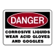 Danger Corrosive Liquids Wear Acid Gloves And Goggles
